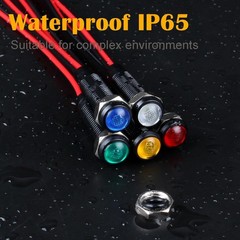 5Pcs 6mm LED Indicator Light Plastic Black Signal Dot Lamp 110 220VAC 1/4