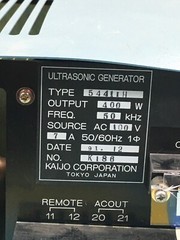 Kaijo Denki 5441IH Climpulse 400-50F Ultrasonic Generator, 400W, 50kHz, 125358