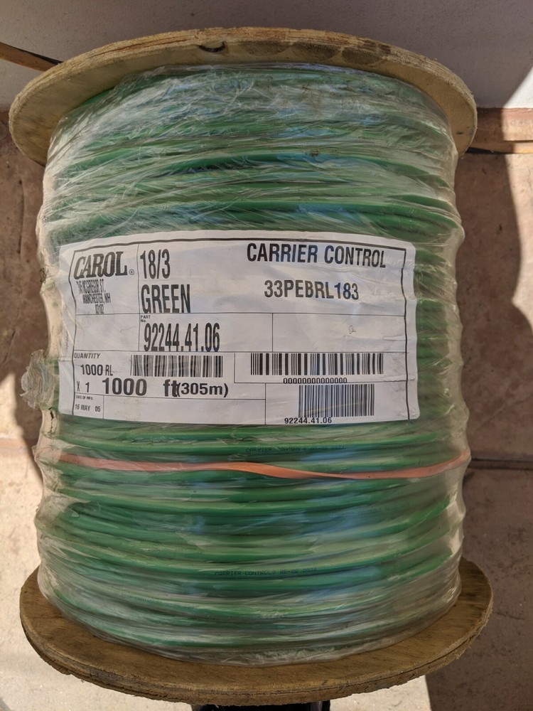 CARRIER CONTROL 18/3 CABLE 33PEBRL183 PN 92244.41.06 – 1000 FT Spool SHIELDED