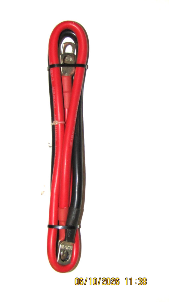 Pair of 24″ Battery Cables for Audio – 6AWG Wire, Red & Black, 5/16 connectors
