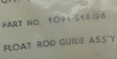 SQUARE D 1091-S18-G6 FLOAT ROD GUIDE ASSEMBLY / NEW SURPLUS