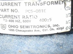 OHIO SEMITRONICS 10420 CURRENT TRANSFORMER 400:5A RATIO 600V 1 Year Warranty