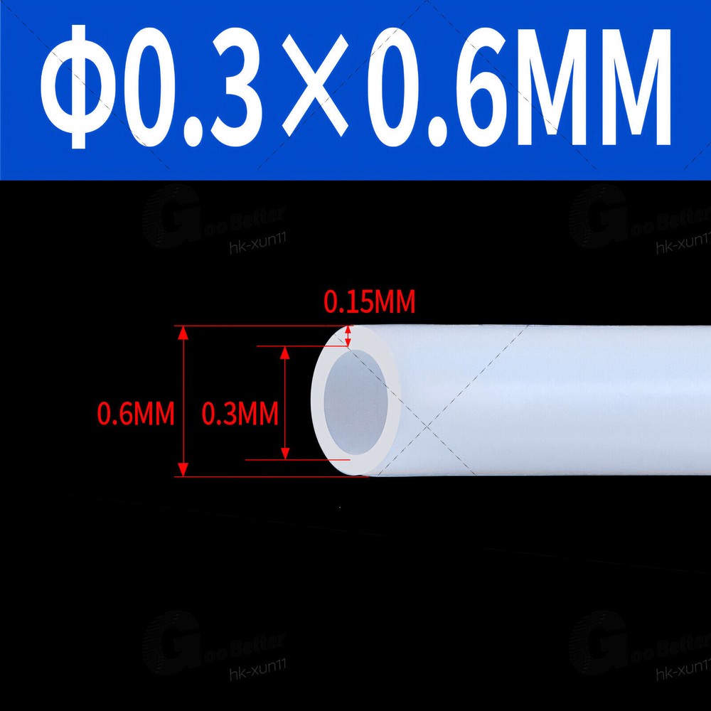 White / Transparent PTFE Tubing Air Tube High Temp Resistance 0.6-8.0 mm OD –