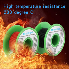 22 Gauge Silicone Wire Spool Red 25Ft and Black 25Ft Flexible 22 AWG Stranded Ti