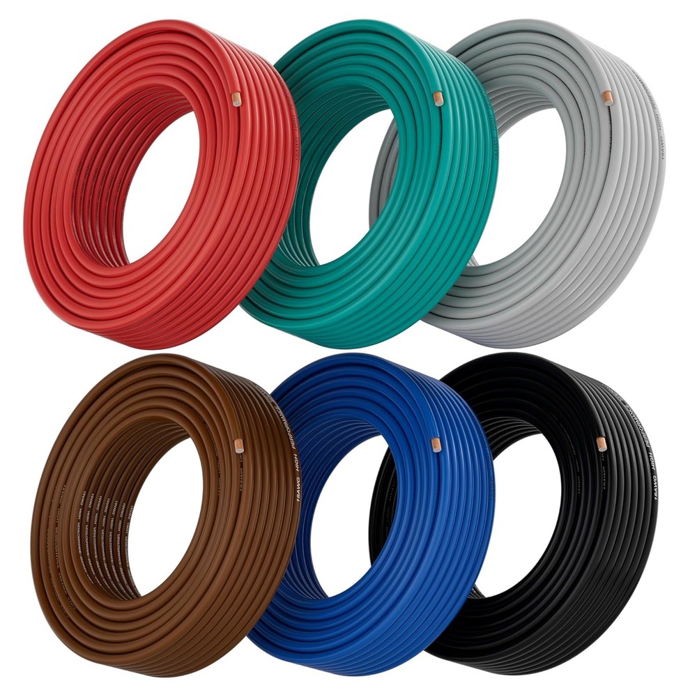 18 Gauge Wire (6-Pack 35FT-6PK, Red/Black/Grey/Blue/Green/Brown