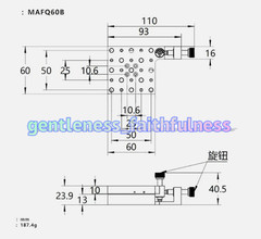 MAFQ60B 60x60MM Aluminum Alloy Manual Precision Adjustment Stage Pitch & Yaw Til