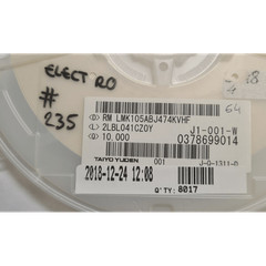 LMK105ABJ474KVHF Cond Cer 470nF X5R 0402 1010V LMK TELIT Lot of 8017 Count