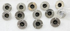 (Lot of 13) NOS Switchcraft C3M Nickel Finish Chassis Mount Receptacle Connector