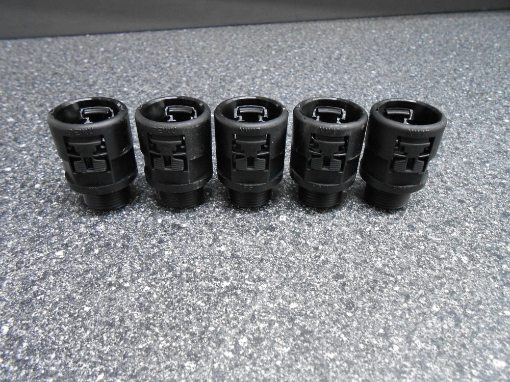 5 x REIKU PAGOB-17P11 BLACK POLYMID STRAIGHT CONNECTORS WITHOUT SEAL