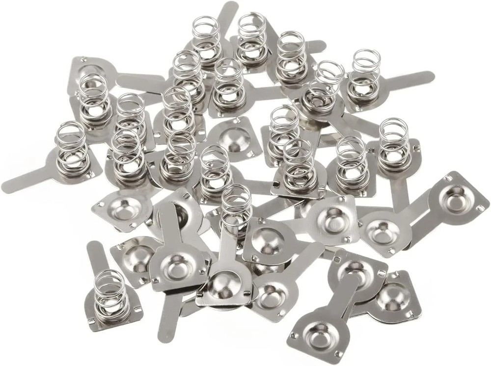 20 Pairs Battery Springs AA Metal Contact Plate Replacement Positive to Negative