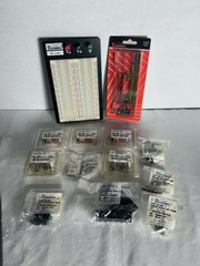 Electronics Components Lot Breadboard Relays RF Connectors Jumper Wires NOS