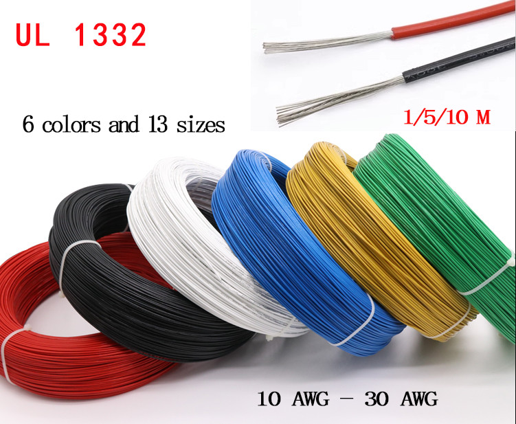 Various Sizes & Colors UL1332 High Temp PTFE Stranded Cable Tinned Copper Wire
