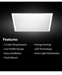 Commercial Electric 2×2 LED Flat Panel Color Changing Minor Item Damage-2 Pack