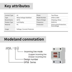 GEYA GPS8-13 80A Digital LED Display Voltage Current Power Protector Device 220V