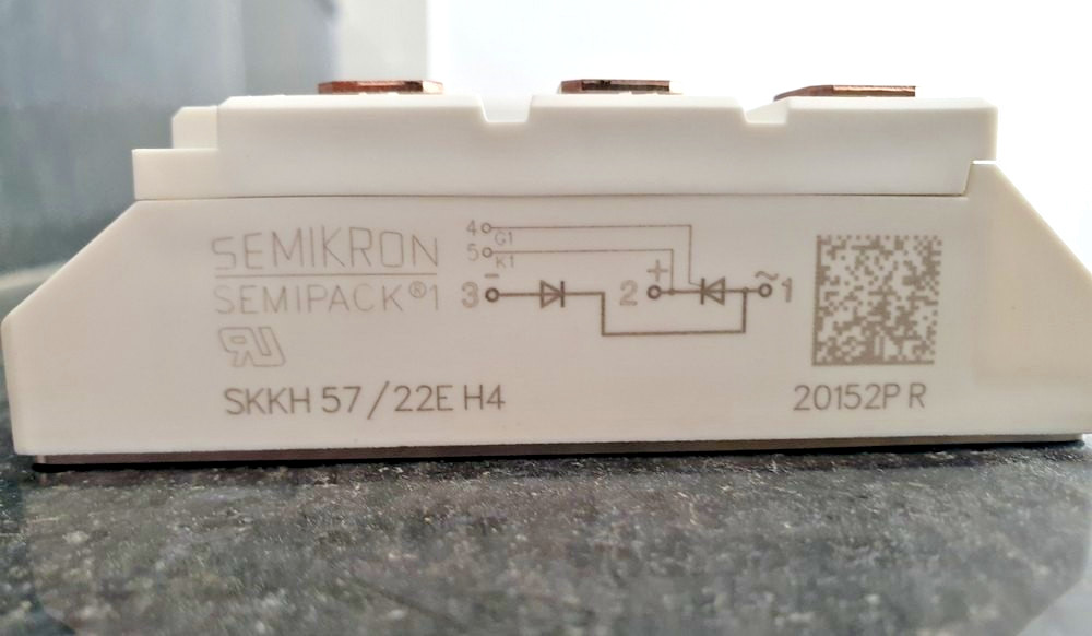 2PCS LOT-Semikron SKKH 57/22E H4 Thyristor/ Diode Module 2200V/50A- NEW