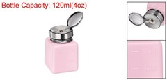 Solvent Alcohol Dispenser 120ml Push Down Liquid Dispenser Pump, Pink
