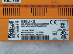 BENDER IR475LY-421 INSULATION MONITORING DEVICE