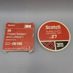 Lot of 2 Scotch – Glass Cloth Electrical Tape/Tin # 27 & Thread Sealant # 48