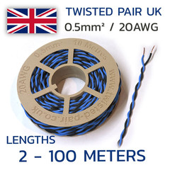 Blue & Black Twisted Wire 20 AWG / 0.5mm² Cable