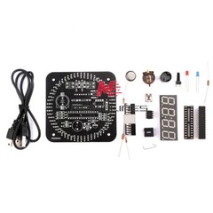 DIY Rotating LED Electronic Digital Clock Kit Learning Board DC5V DS1302 + Shell
