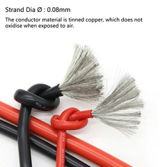 Silicone Cable Flexible Wire 2 AWG to 30 AWG Strand Dia Ø 0.08mm Various Colours
