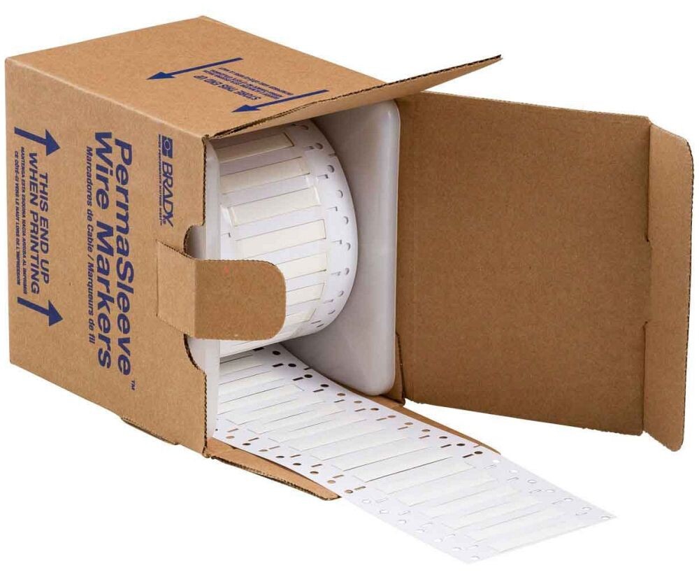 Brady 3PS-187-2-WT-S-2, 2″, White, Heat Shrink, Wire Marking Sleeve, 1 pc