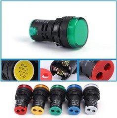 LED Indicator Light Green Yellow Red Blue White AC DC AD16 22D/S Mounting Hole