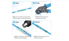 100PCS Heat Shrink Butt Connectors Kit Waterproof Electrical Wire Crimp Terminal