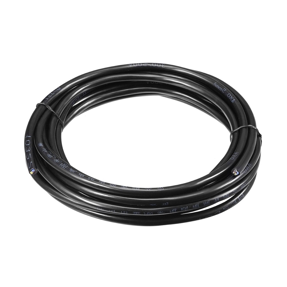 RVV Wire Cable 4 Conductor PVC Coated Copper 20AWG 16.4Ft 0.5x4mm² Black