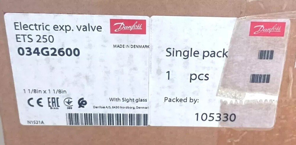1PC-DANFOSS 034G2600 Electric expansion valve, ETS 250, 1 1/8 in, Solder ODF-NEW