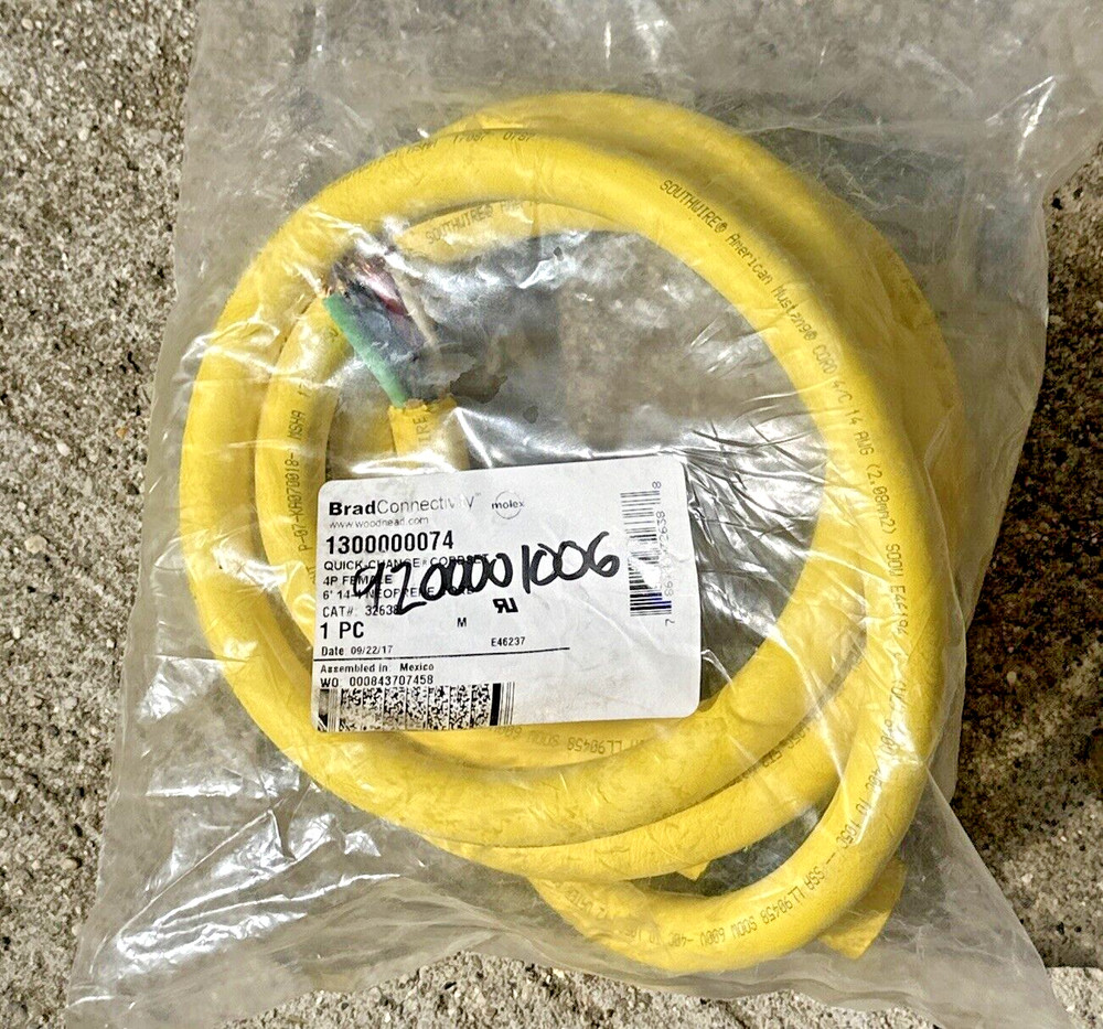 Daniel Woodhead 32638 Cordset 14/4 6ft 600vac Sealed Bag New