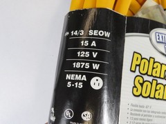 Coleman Cable Inc 172-49-R2 14 Gauge Extension Cable 25′ Long 15A 125V ! NEW !