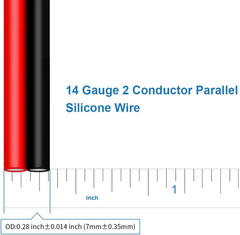 14 Gauge Flexible 2 Conductor Parallel Silicone Wire Spool Red Black