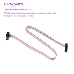 5 Pack Long 30CM 2MM Flat Ribbon Cable IDC 6 Pin Connector