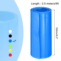Battery Wrap Heat Shrink Tubing 102mm Dia 160mm Flat 8 Feet Blue