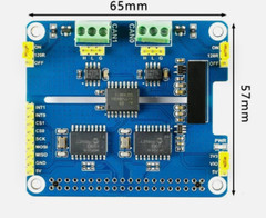 2 Channel Isolated CAN Expansion HAT MCP2515 SN65HVD230 Onboard Circuit