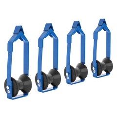 For Universal 4PCS 3 inch Blue Steel Cable Roller Up to 3″ Diameter