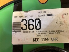 86′ West Penn Wire 360 18 AWG Stranded 4 Conductor Communication Cable