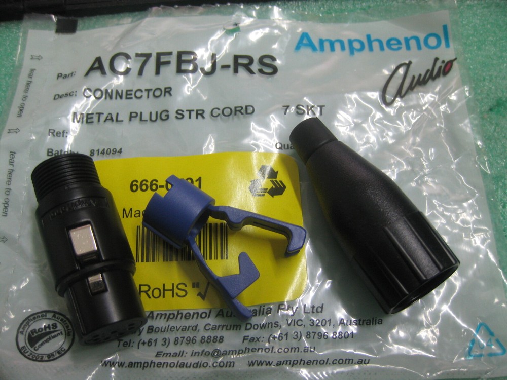 1X AC7FBJ-RS XLR Connectors FML SKT 7 CONT NICKEL PLTD