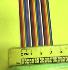 1′ Flat Ribbon Cable 28 AWG, 26 Conductor Multi-color 0.69″W