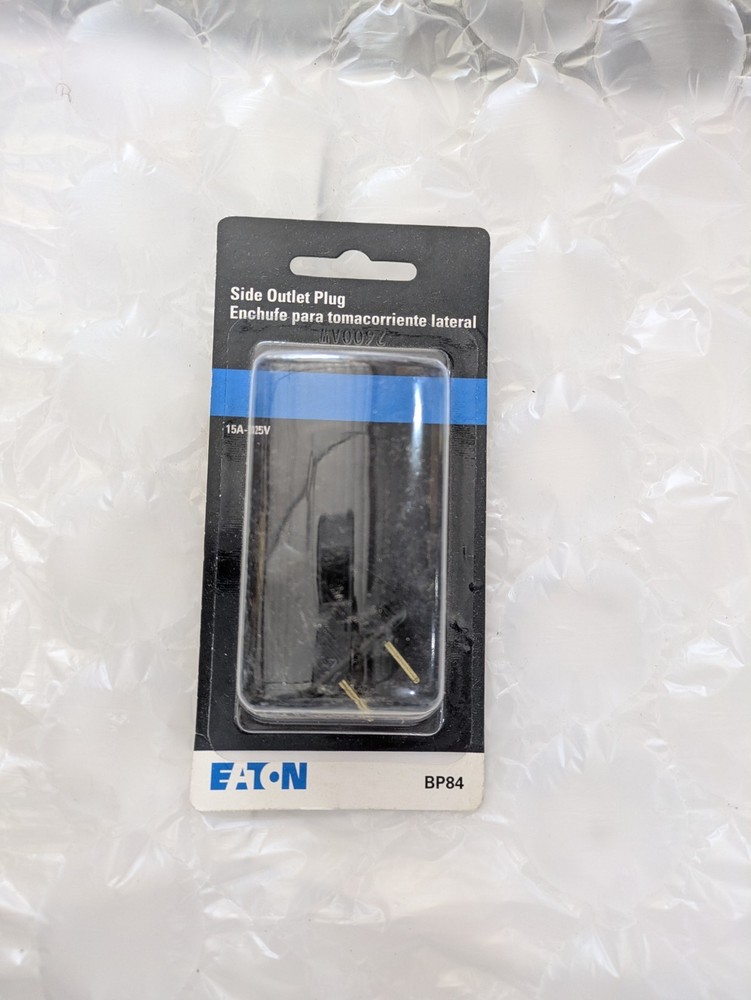 Eaton BP84BK 15 A Angled Wiring Device Plug – 2-Pole, 125 V, NEMA 1-15, Black