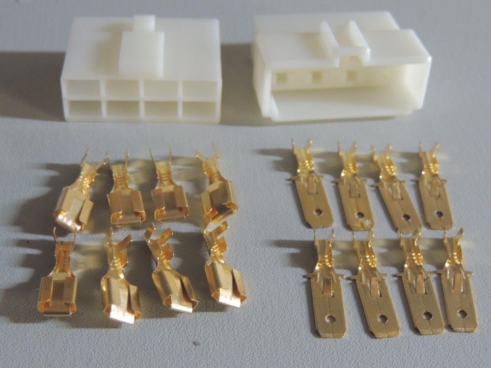 8 Pins Male Female Power Connectors ~ 6.3mm Spade type Molex Like