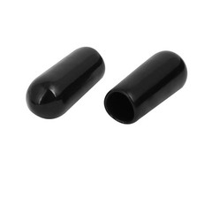 5mm Inner Dia Rubber Hose End Cap Screw Thread Protector Cover Black 100pcs