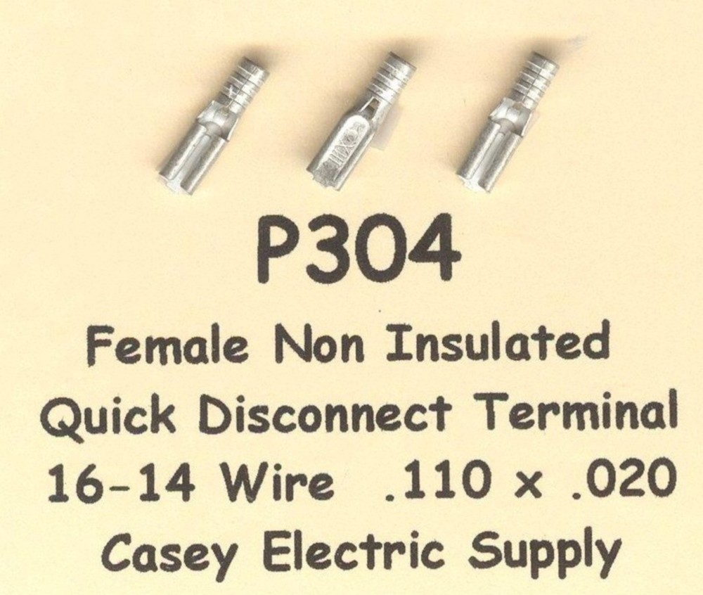 50 Non Insulated Quick Disconnect QD Female Terminal 16-14 Wire Gauge .110 MOLEX