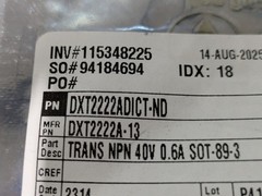 Diodes Inc DXT2222A-13 NPN Bipolar Transistor 40V 0.6A SOT-89 Bag of 17 New