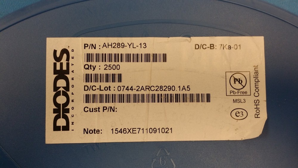 (25 PC) AH289-YL-13 DIODES INC Fan Motor Controller 6-Pin(5+Tab) SOT-89 T/R ROHS