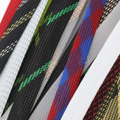 16mm Width Coloured PET Expandable Braid Sleeving Cable Wire Sleeve Sheath Dense