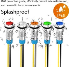 5pcs 8mm LED Metal Indicator Light Waterproof Indicator Light Color: Red 110V