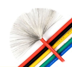 12AWG silicone jacketed copper power wire fine strand red / black 20 ft. rolls