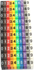 Wire Number Tube Cable Marker, 0.2 X 0.2In Colorful Clip on Wire Marker